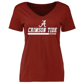 Alabama Crimson Tide T-Shirt - Fanatics Brand - Ladies -  Diving - Swimming - V-Neck - Crimson