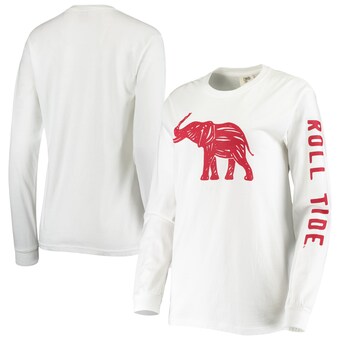 Alabama Crimson Tide T-Shirt - Summit Sportswear - Ladies - Roll Tide - Sweeper Jersey/Oversized Big - Long Sleeve - White