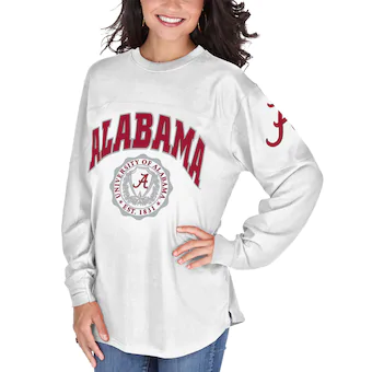 Alabama Crimson Tide Womens Edith Long Sleeve T-Shirt White