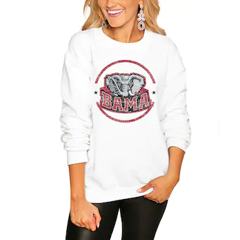 Alabama Crimson Tide Womens End Zone Pullover Sweatshirt White