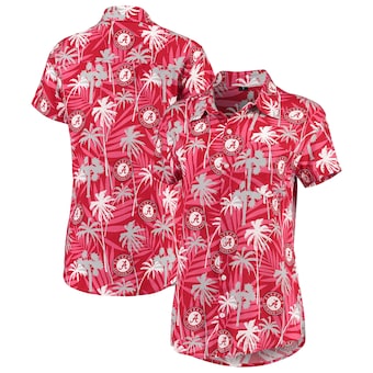 Alabama Crimson Tide Womens Floral Harmonic Button Up Shirt Crimson