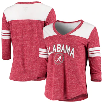 Alabama Crimson Tide T-Shirt - Boxercraft - Ladies - V-Neck - Three Quarter Sleeve - Crimson