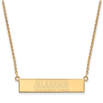 Alabama Crimson Tide Womens Gold Plated Small Bar Necklace