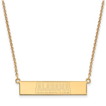 Alabama Crimson Tide Womens Gold Plated Small Bar Necklace