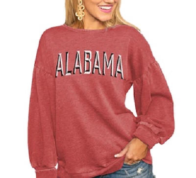 Alabama Crimson Tide Womens Good Going Team Color Pullover Sweatshirt Crimson