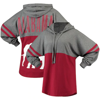 Alabama Crimson Tide T-Shirt - Boxercraft - Ladies - - Hoodie - Sweeper Jersey/Oversized Big - Long Sleeve - Grey
