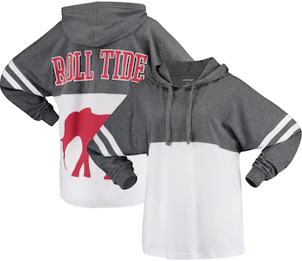 Alabama Crimson Tide T-Shirt - Boxercraft - Ladies - Roll Tide - Hoodie - Sweeper Jersey/Oversized Big - Long Sleeve - Grey