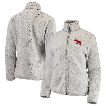 Alabama Crimson Tide Womens Sherpa Full Zip Jacket Heathered Gray