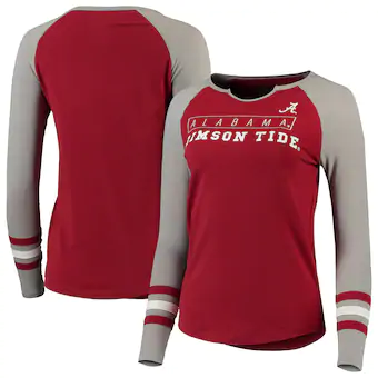 Alabama Crimson Tide T-Shirt - Klutch - Ladies - Raglan/Baseball - Long Sleeve - Crimson