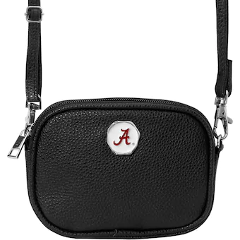 Alabama Crimson Tide Womens Stadium Compliant Black Crossbody Purse Black