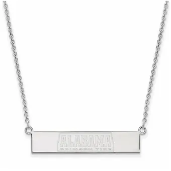 Alabama Crimson Tide Womens Sterling Silver Small Bar Necklace