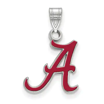Alabama Crimson Tide Womens Sterling Silver Small Enamel Pendant