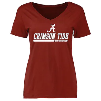 Alabama Crimson Tide T-Shirt - Fanatics Brand - Ladies - Swimming - Swimming - V-Neck - Crimson