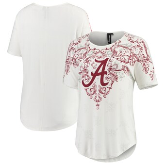 Alabama Crimson Tide Womens Victorian Print Dolman T-Shirt White