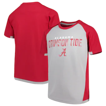 Alabama Crimson Tide T-Shirt - Outerstuff - Youth/Kids - Raglan/Baseball - Grey