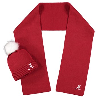 Alabama Crimson Tide ZooZatz Scarf and Cuffed Knit Hat with Pom Set