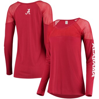 Alabama Crimson Tide ZooZatz Womens Kickoff Long Sleeve Mesh T-Shirt Crimson