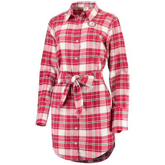 Alabama Crimson Tide ZooZatz Womens Warm Up Flannel Button Up Dress Crimson