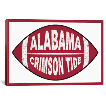 Alabama Crimson Tide iCanvas Distressed Football Canvas Print