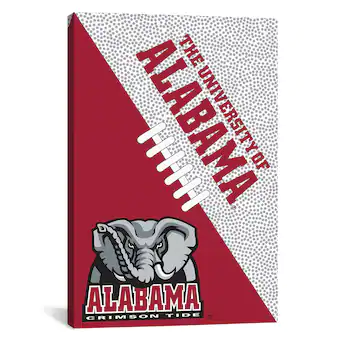 Alabama Crimson Tide iCanvas Laced Logo Canvas Print
