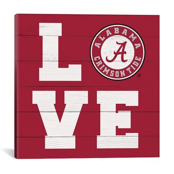 Alabama Crimson Tide iCanvas Team Love Canvas Print
