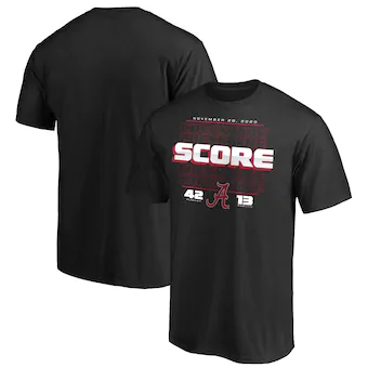 Alabama Crimson Tide T-Shirt - Fanatics Brand - Check The Score 42 vs Auburn 13 - Football - Black