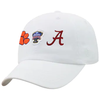 Alabama Crimson Tide vs Clemson Tigers Top of the World College Football Playoff 2018 Sugar Bowl Dueling Adjustable Hat White
