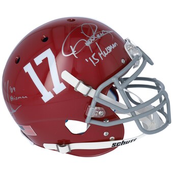 Derrick Henry Mark Ingram Alabama Crimson Tide Fanatics Authentic Dual Signed Riddell Speed Pro Line Helmet with Heisman Inscriptions