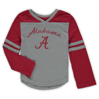 Alabama Crimson Tide T-Shirt - Colosseum - Toddler - V-Neck - Long Sleeve - Grey