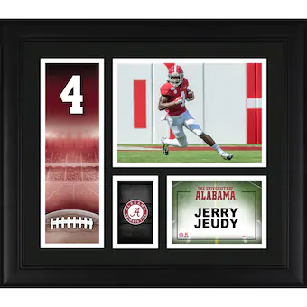 Jerry Jeudy Alabama Crimson Tide Fanatics Authentic Framed 15 x 17 Player Core Collage