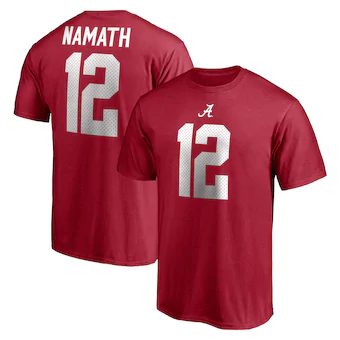 Alabama Crimson Tide T-Shirt - Fanatics Brand - Joe Namath 12 - Football - Crimson