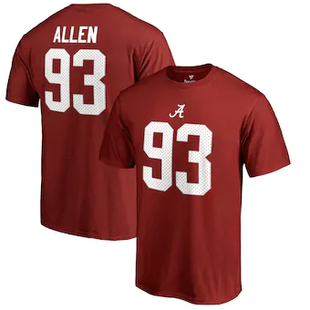 Alabama Crimson Tide T-Shirt - Fanatics Brand - Jonathan Allen 93 - Football - Crimson