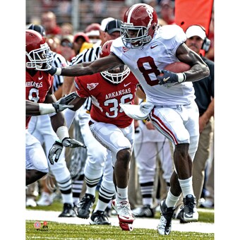 Julio Jones Alabama Crimson Tide Fanatics Authentic Unsigned Vertical Stiff Arm vs Arkansas Photograph