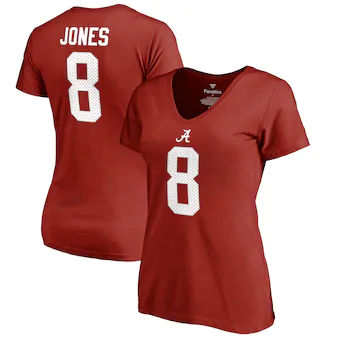 Alabama Crimson Tide T-Shirt - Fanatics Brand - Ladies - Julio Jones 8 - Football - V-Neck - Crimson