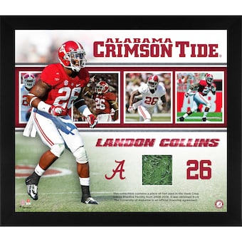 Landon Collins Alabama Crimson Tide Fanatics Authentic Framed 15 x 17 Collage with a Piece of Indoor Practice Turf