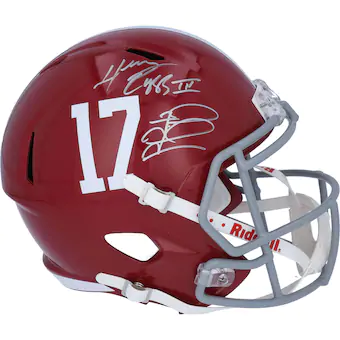 Tua Tagovailoa & Henry Ruggs III Alabama Crimson Tide Fanatics Authentic Autographed Riddell Speed Replica Helmet