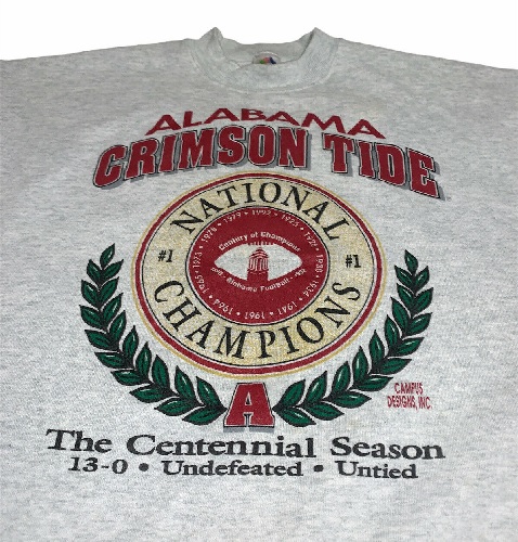 Vintage 1992 Alabama National Champions 13-0 Sweatshirt Made in USA Mens XL