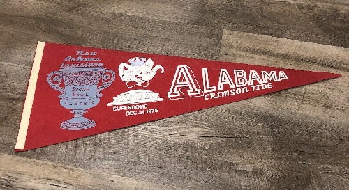 Vintage Alabama Crimson Tide 1975 Sugar Bowl Pennant 12x29 Superdome Football