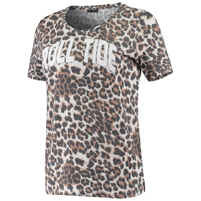 Alabama Roll Tide T-Shirt With Leopard Print Pattern